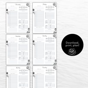 Black & White 7 Day Planner Pack