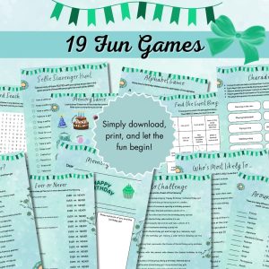 Green Birthday Party Game Bundle For Teens – Girls