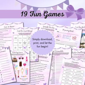 Purple Birthday Party Game Bundle For Teens – Girls