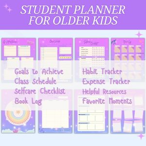 Purple Student Planner Or Binder For Older Kids