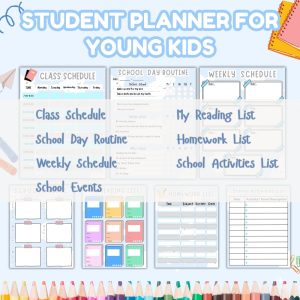 Blue Student Planner Or Binder For Young Kids