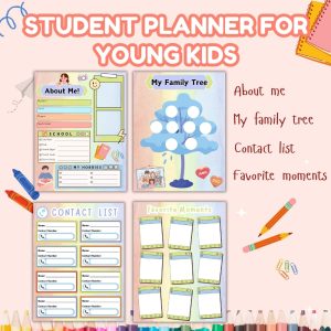 Colorful Student Planner Or Binder For Young Kids