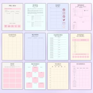 Colorful Social Media Planner Or Binder