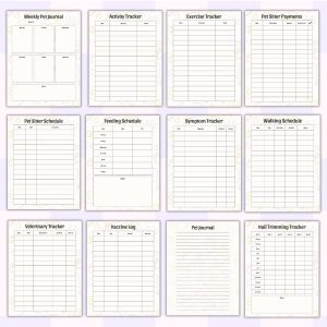 Colorful Pet Care Planner Or Binder