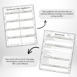 Black & White House Sitter Planner Or Binder