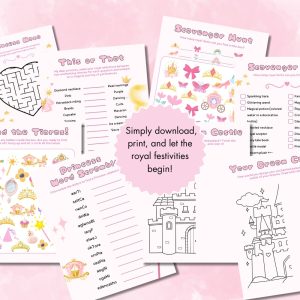 Pink Birthday Party Game Bundle For Kids