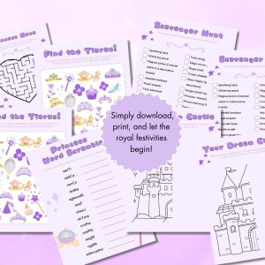 Purple Birthday Party Game Bundle For Kids