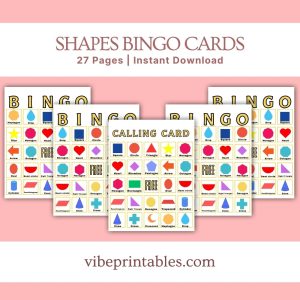 Shapes Bingo Cards