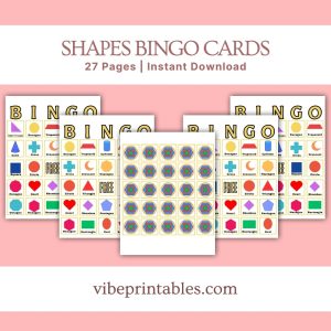 Shapes Bingo Cards