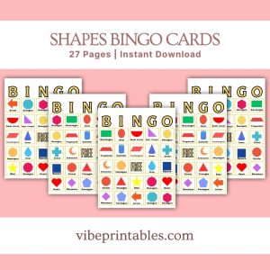 Shapes Bingo Cards