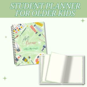 Green Student Planner Or Binder For Older Kids