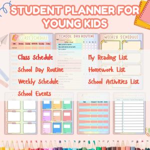 Colorful Student Planner Or Binder For Young Kids