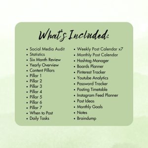 Green Stripe Social Media Planner Or Binder