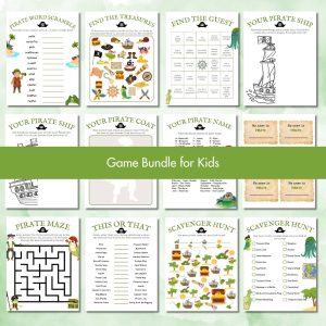 Green Birthday Party Game Bundle For Kids