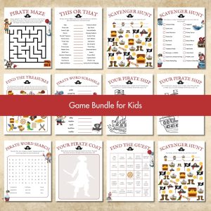 Red Birthday Party Game Bundle For Kids