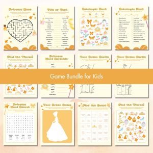 Orange Birthday Party Game Bundle For Kids