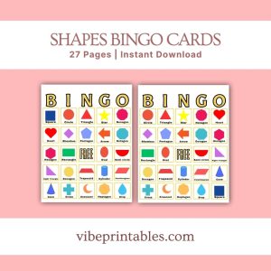 Shapes Bingo Cards