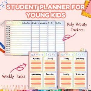 Colorful Student Planner Or Binder For Young Kids