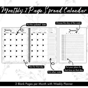 Black & White Substitute Planner Or Binder