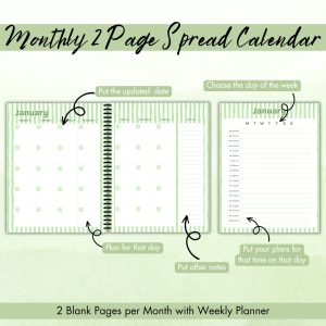 Green Stripe Social Media Planner Or Binder