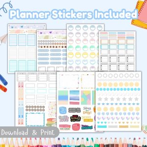 Blue Student Planner Or Binder For Young Kids