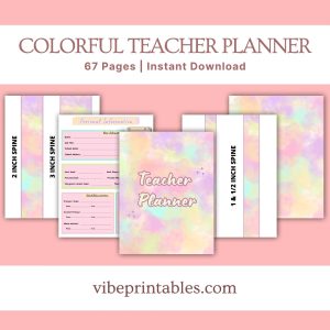 Colorful Teacher Planner Or Binder