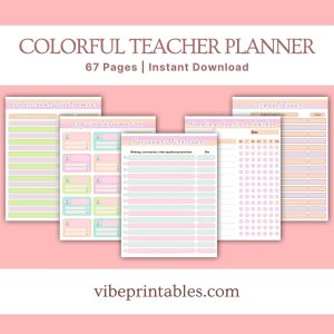 Colorful Teacher Planner Or Binder