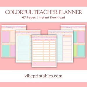 Colorful Teacher Planner Or Binder