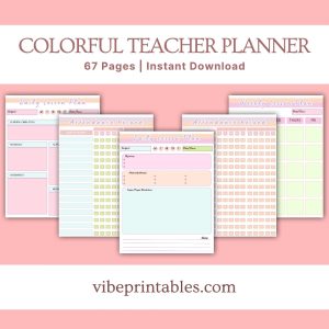 Colorful Teacher Planner Or Binder