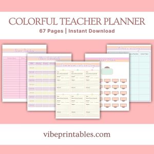 Colorful Teacher Planner Or Binder