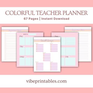 Colorful Teacher Planner Or Binder