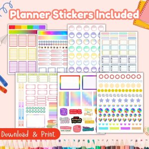 Colorful Student Planner Or Binder For Young Kids