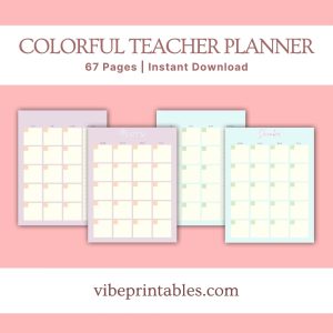 Colorful Teacher Planner Or Binder