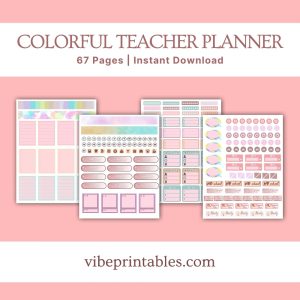 Colorful Teacher Planner Or Binder