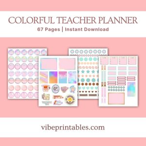 Colorful Teacher Planner Or Binder