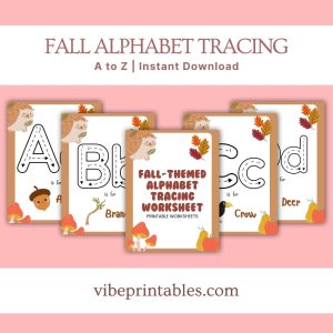 Fall Alphabet Tracing Worksheet