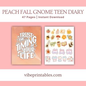 Peach Fall Gnome Teen Diary