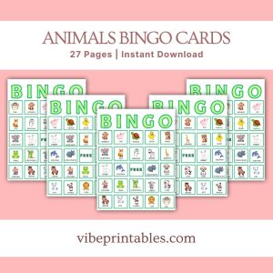 Animals Bingo Cards