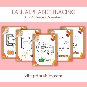 Fall Alphabet Tracing Worksheet