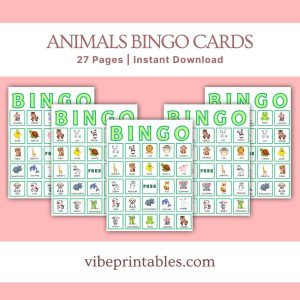 Animals Bingo Cards