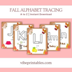 Fall Alphabet Tracing Worksheet