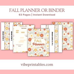 Flower Design Fall Planner Or Binder