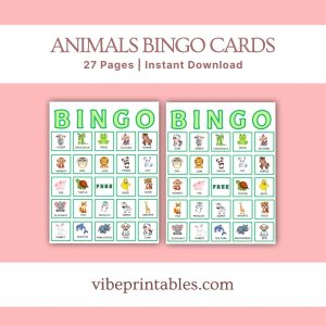 Animals Bingo Cards