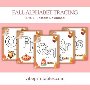 Fall Alphabet Tracing Worksheet