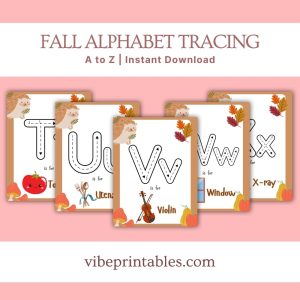 Fall Alphabet Tracing Worksheet