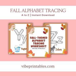 Fall Alphabet Tracing Worksheet