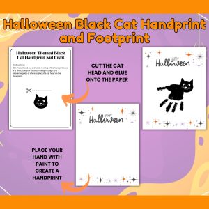 Halloween Black Cat Handprint & Footprint Kids Craft