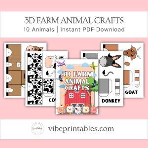 3D Farm Animal Crafts for Kids