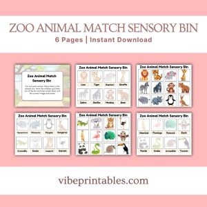 Zoo Animal Match Sensory Bin