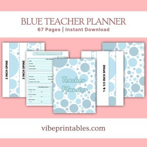 Blue Teacher Planner Or Binder